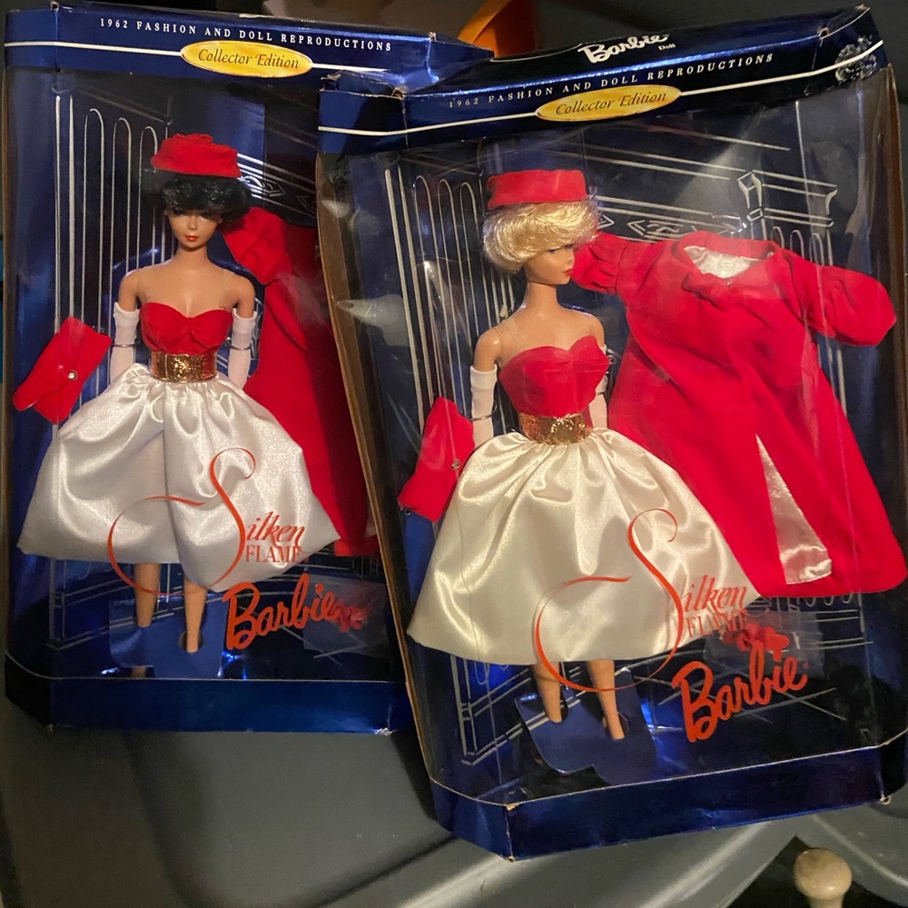 NIB 2 Barbie dolls 1962 fashion Silken Flames